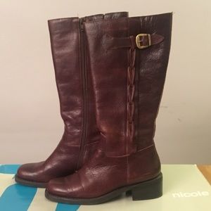 Nicole Tall Brown Leather Boots - Size 7.5